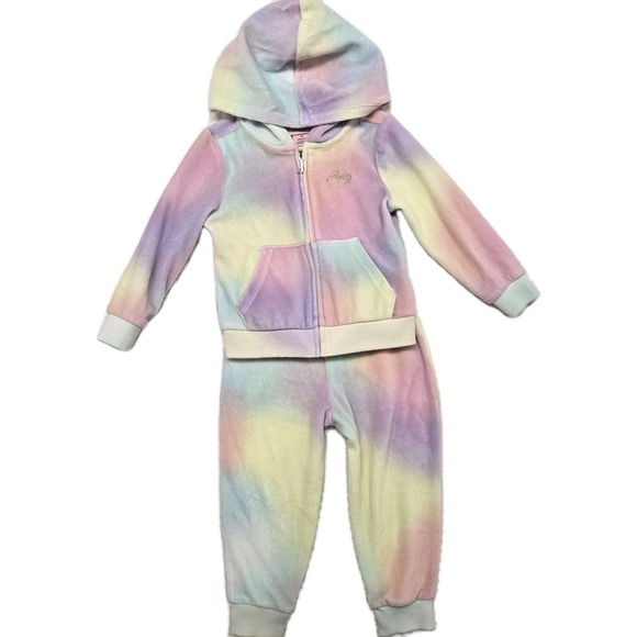 Juicy Couture 2T Velour Hoodie and Pants Set Tie Dye - Picture 2 of 14